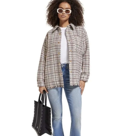 Scotch & Soda Glitter Tweed Dance All Night Over Sized Shirt Jacket SZ - Picture 6 of 16